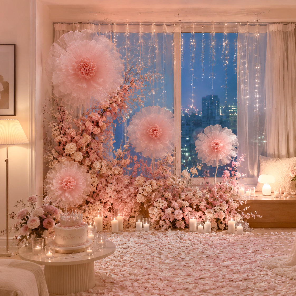 Flowerva Giant Fabric Flower Centerpiece Wedding & Event