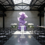 Flowerva Retro Purple Fan Shaped Wedding Decoration