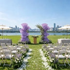 Flowerva Retro Purple Fan Shaped Wedding Decoration