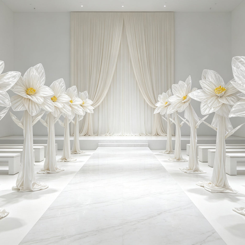Flowerva Silk Bloom Standing White Luminous Floral Decor