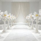 Flowerva Silk Bloom Standing White Luminous Floral Decor