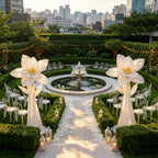 Flowerva Silk Bloom Standing White Luminous Floral Decor