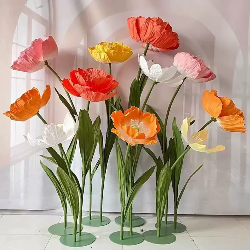 Flowerva Standing Poppy Aura Sculpture Premium Decor