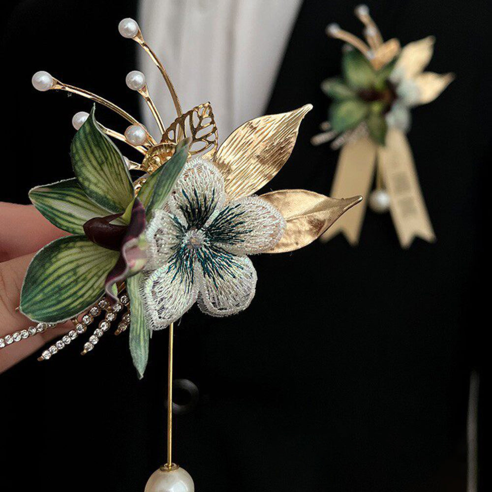 Green Orchid Magnetic Boutonnière