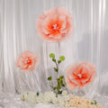 Flowerva Peach Tulle-Trimmed Premium Flower