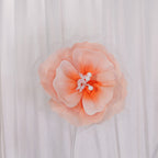 Flowerva Peach Tulle-Trimmed Premium Flower