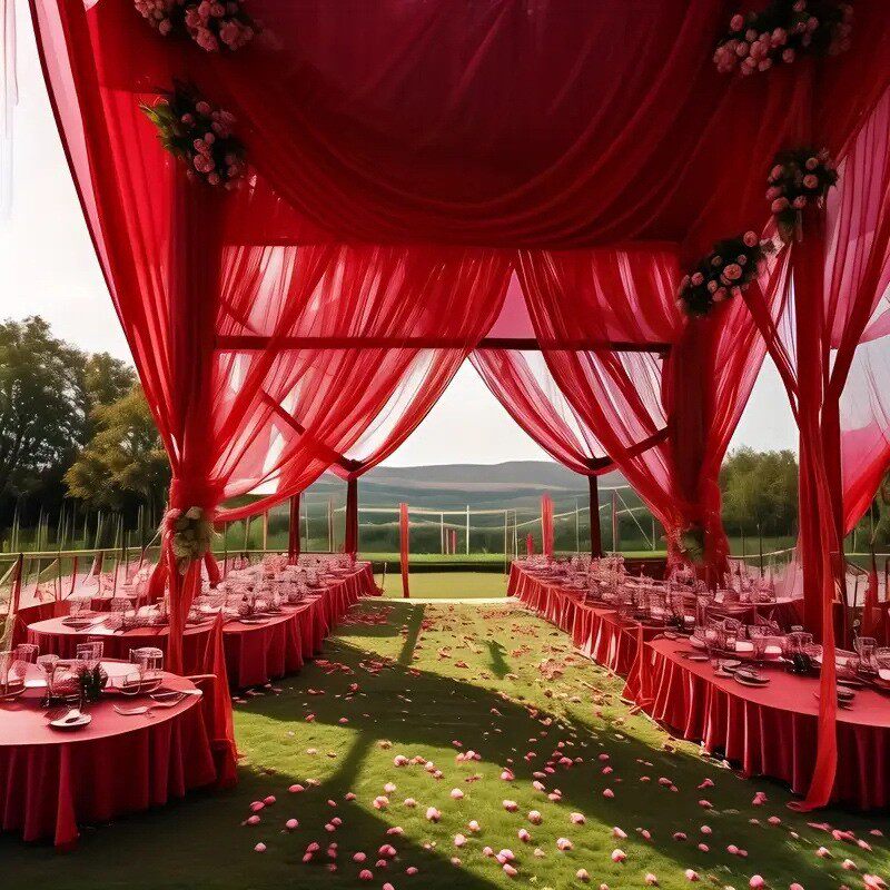 Flowerva  Elegant Tulle Draping Fabric