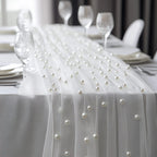 Flowerva Pearl Tulle Table Runner