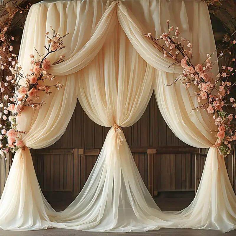 Flowerva Wedding Tulle Drape Fabric for Outdoor Wedding &amp; Party Decoration