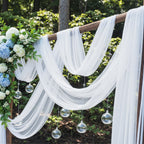 Flowerva  Wedding Arch Draping Fabric - Premium Swiss Voile Sheer Curtai