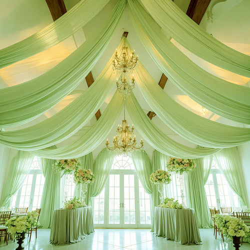 Flowerva  Elegant Chiffon Arch Drapes