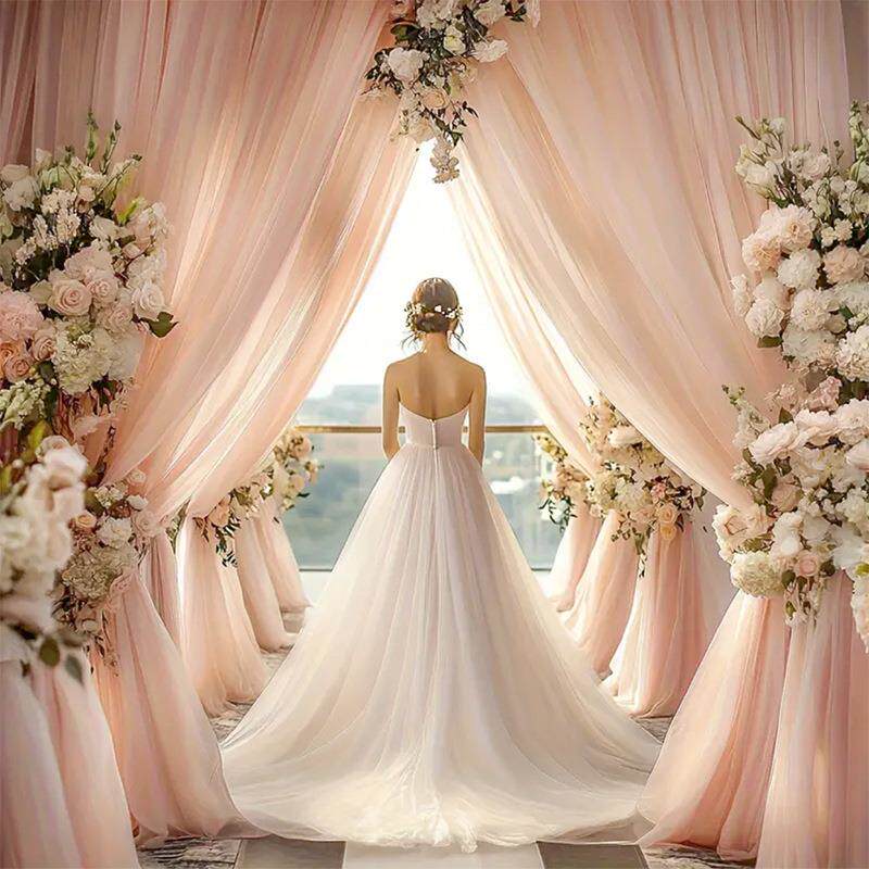 Flowerva Wedding Tulle Drape Fabric for Outdoor Wedding &amp; Party Decoration