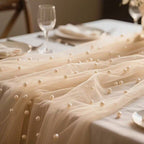 Flowerva Pearl Tulle Table Runner