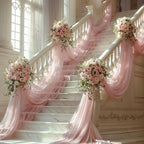Flowerva  Wedding Arch Draping Fabric - Premium Swiss Voile Sheer Curtai