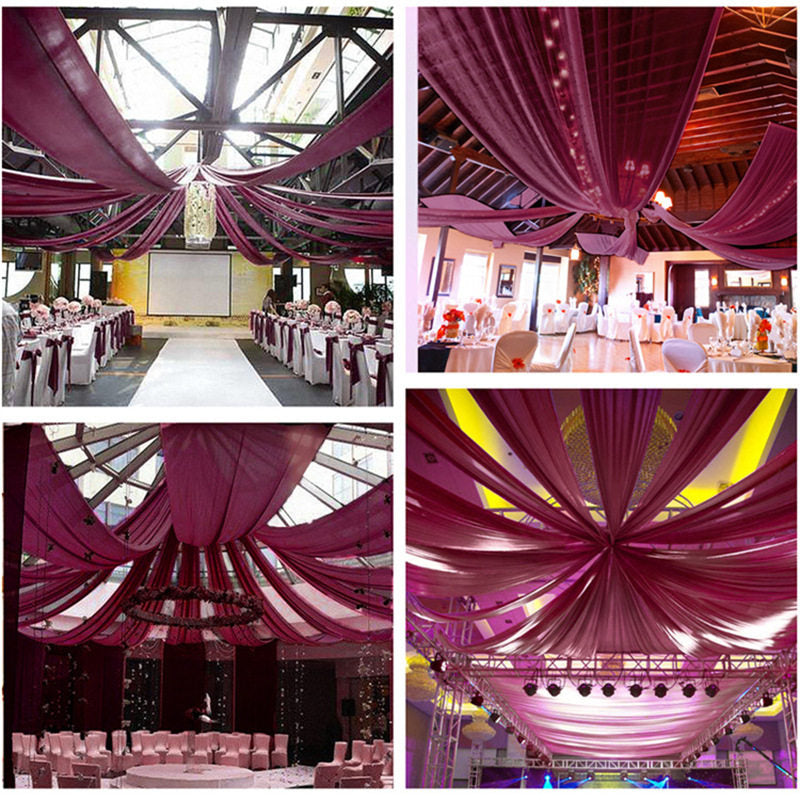 Flowerva  Elegant Chiffon Arch Drapes