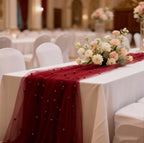 Flowerva Pearl Tulle Table Runner