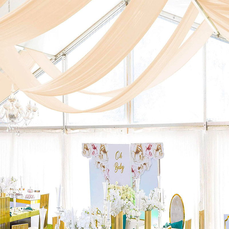Flowerva  Elegant Chiffon Arch Drapes