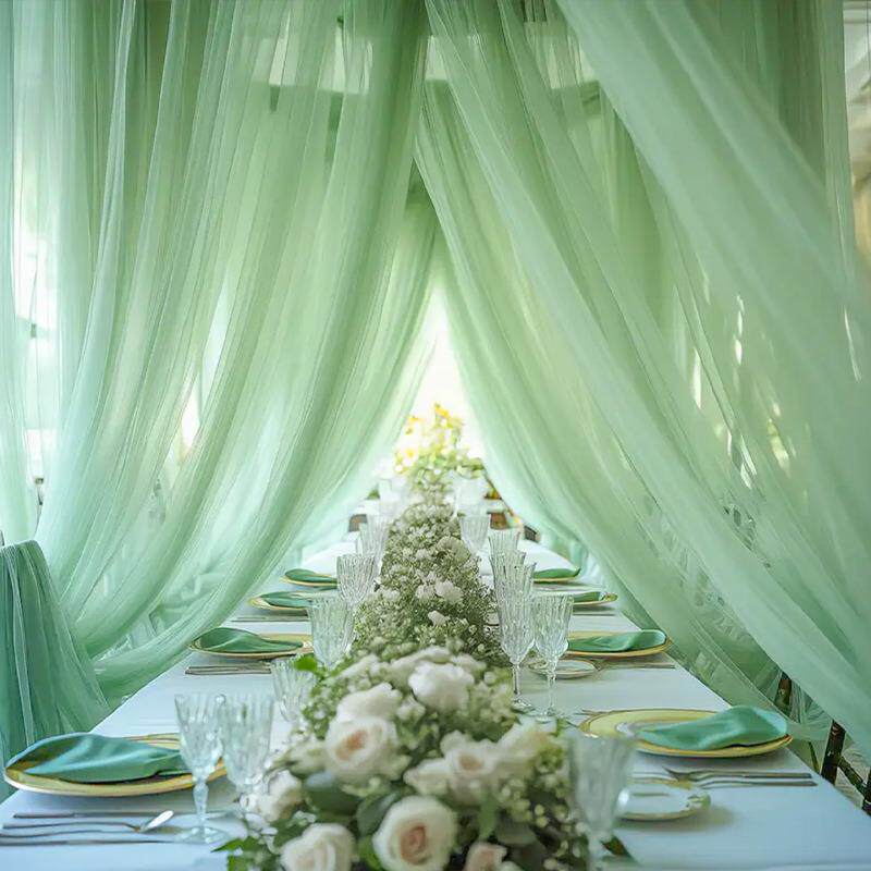 Flowerva Wedding Tulle Drape Fabric for Outdoor Wedding &amp; Party Decoration