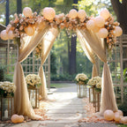 Flowerva  Wedding Arch Draping Fabric - Premium Swiss Voile Sheer Curtai