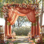Flowerva  Wedding Arch Draping Fabric - Premium Swiss Voile Sheer Curtai