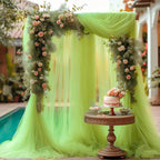 Flowerva Wedding Tulle Drape Fabric for Outdoor Wedding &amp; Party Decoration