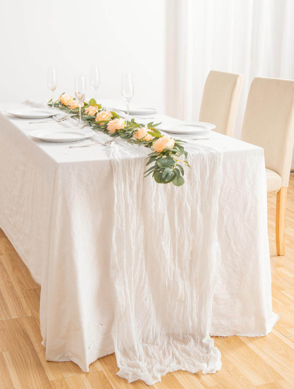 Flowerva  Lace Table Runner — Ideal for Dessert Tables, Weddings, Birthdays, Restaurants, and Draped Table Settings