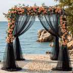 Flowerva  Wedding Arch Draping Fabric - Premium Swiss Voile Sheer Curtai