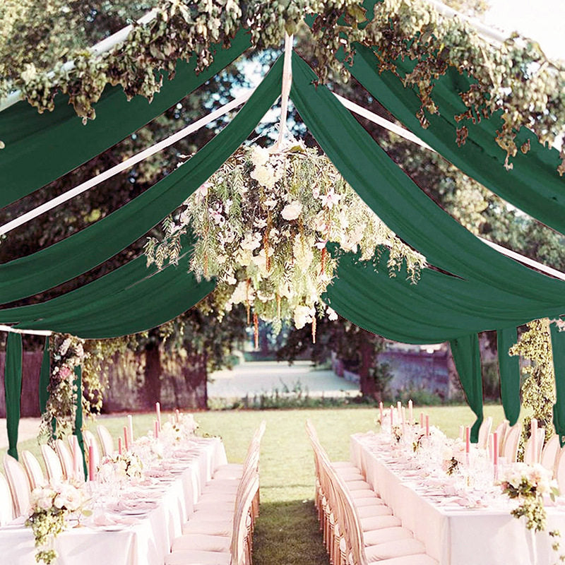 Flowerva  Elegant Chiffon Arch Drapes