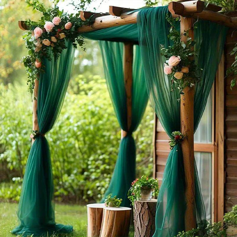 Flowerva Wedding Tulle Drape Fabric for Outdoor Wedding &amp; Party Decoration