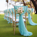 Flowerva Elegant Sheer Wedding Chair Back Sashes