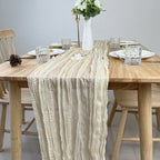 Flowerva Crinkle Cheesecloth Table Runner for Wedding & Party Decor