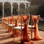 Flowerva Elegant Sheer Wedding Chair Back Sashes
