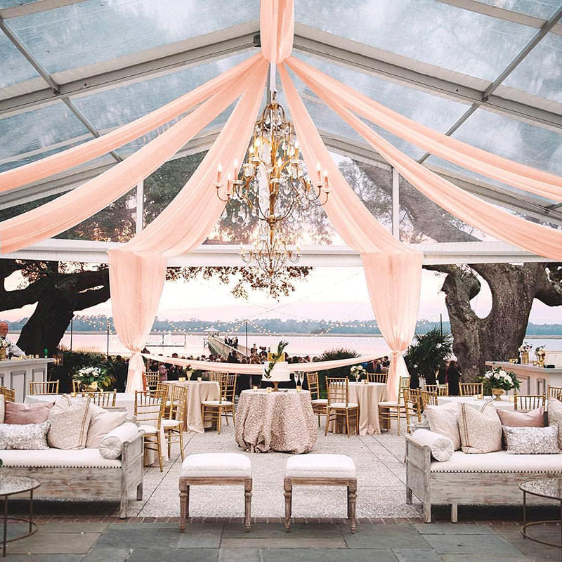 Flowerva  Elegant Chiffon Arch Drapes