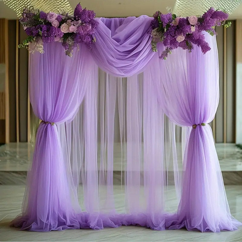 Flowerva  Wedding Arch Draping Fabric - Premium Swiss Voile Sheer Curtai