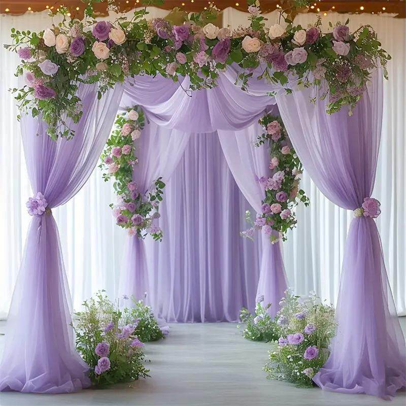 Flowerva Wedding Tulle Drape Fabric for Outdoor Wedding &amp; Party Decoration