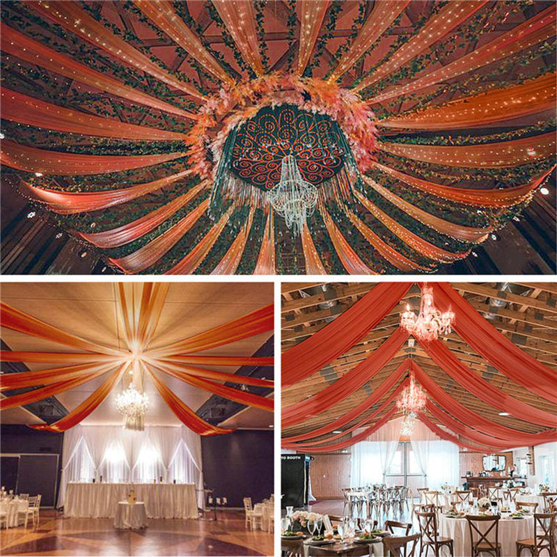 Flowerva  Elegant Chiffon Arch Drapes