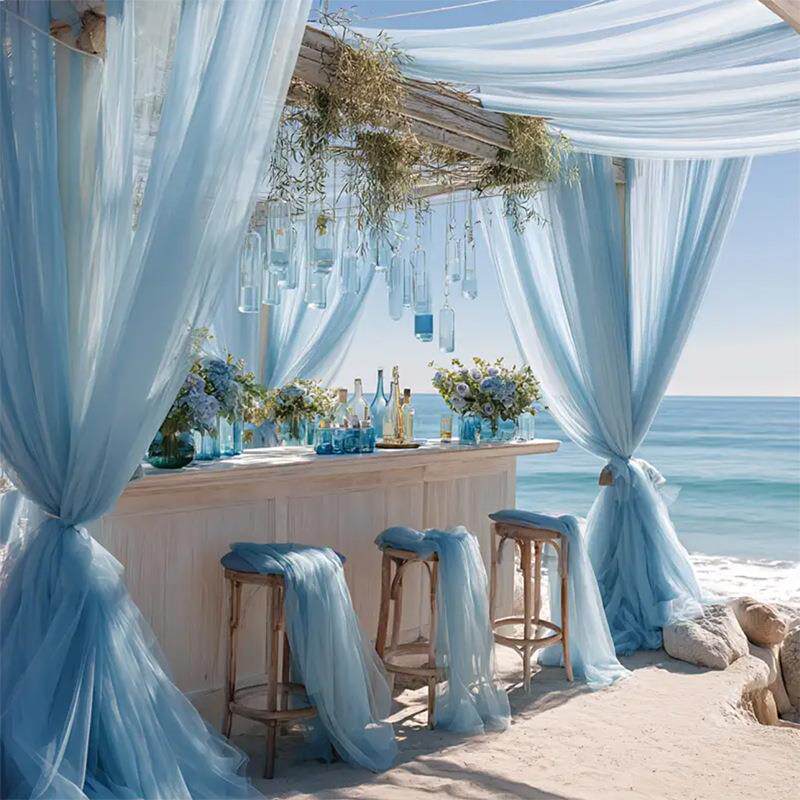Flowerva Wedding Tulle Drape Fabric for Outdoor Wedding &amp; Party Decoration