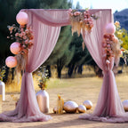 Flowerva  Wedding Arch Draping Fabric - Premium Swiss Voile Sheer Curtai