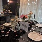 Flowerva Crinkle Cheesecloth Table Runner for Wedding & Party Decor