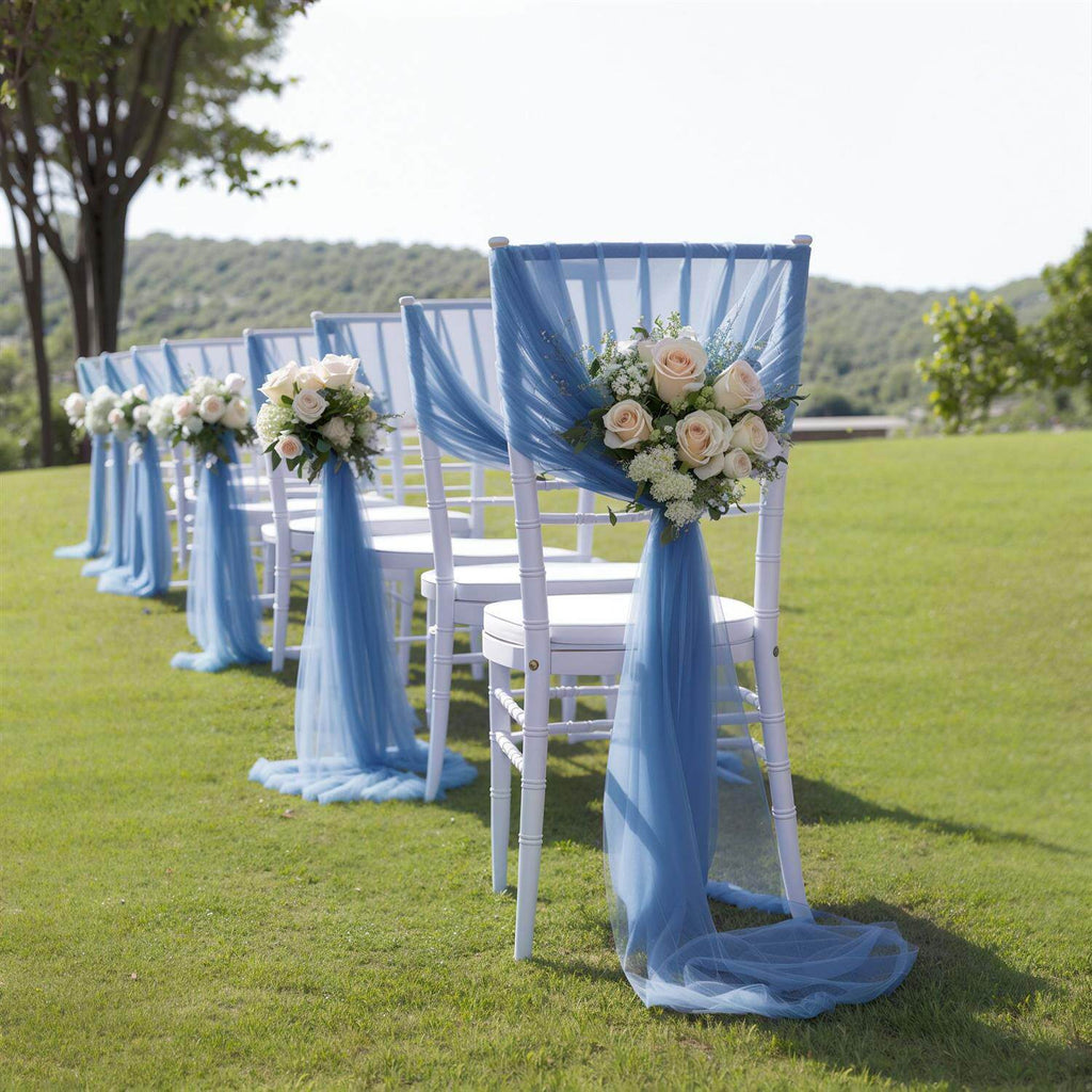 Flowerva Elegant Sheer Wedding Chair Back Sashes