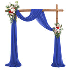 Flowerva  Wedding Arch Draping Fabric - Premium Swiss Voile Sheer Curtai