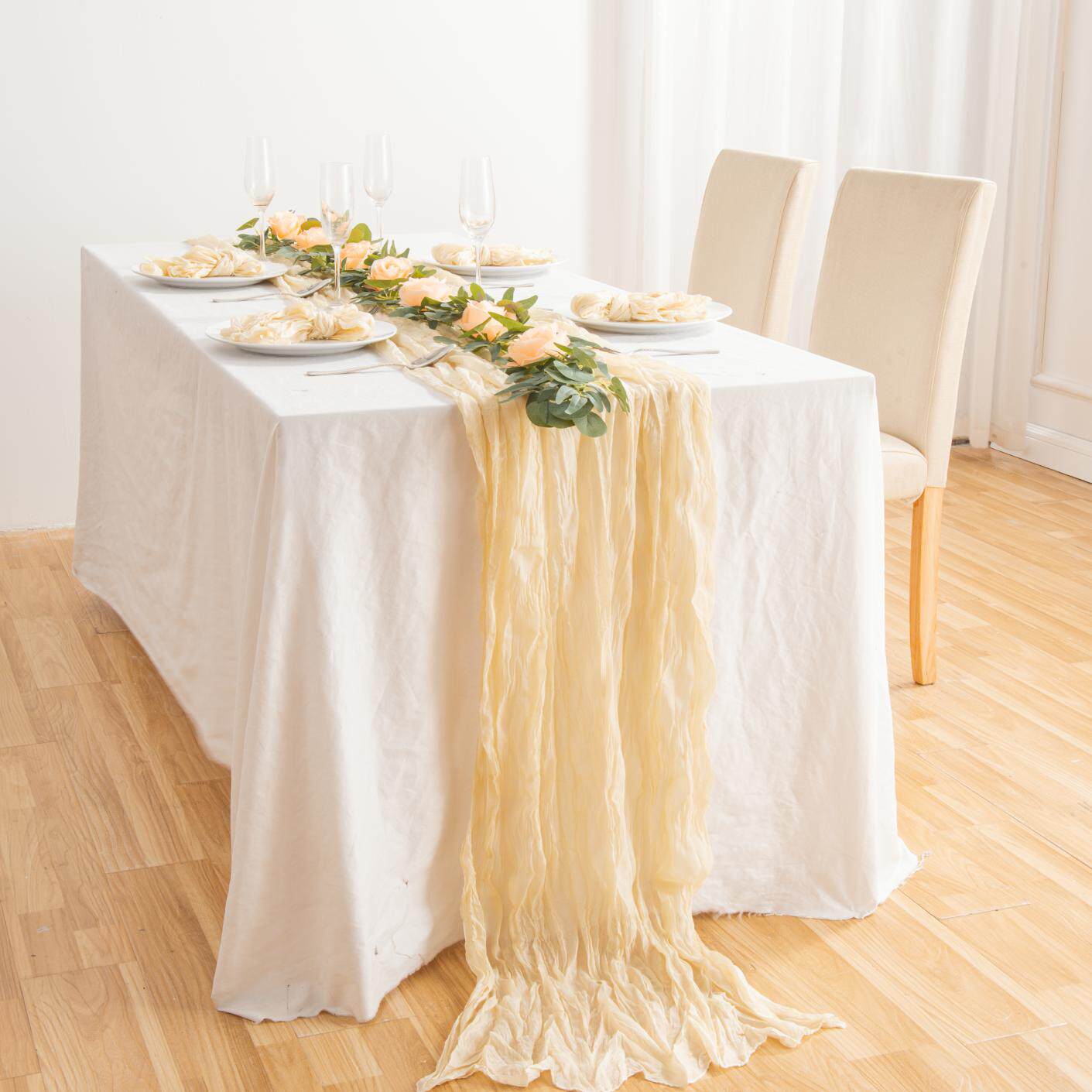 Flowerva  Lace Table Runner — Ideal for Dessert Tables, Weddings, Birthdays, Restaurants, and Draped Table Settings