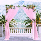Flowerva  Wedding Arch Draping Fabric - Premium Swiss Voile Sheer Curtai