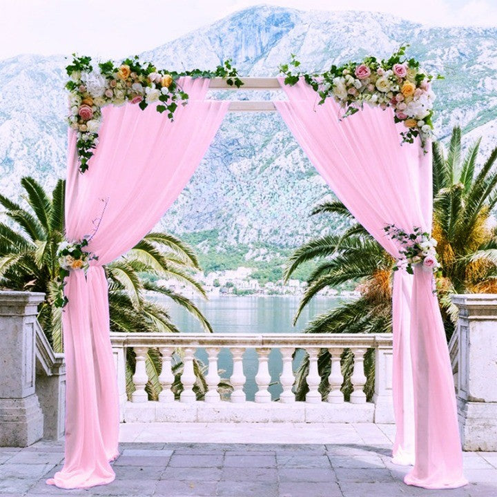 Flowerva  Wedding Arch Draping Fabric - Premium Swiss Voile Sheer Curtai