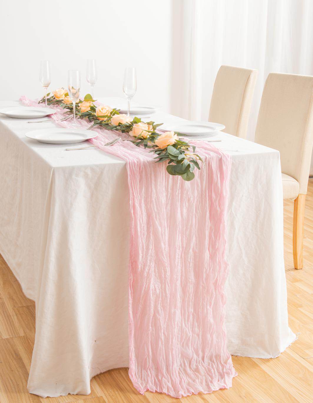 Flowerva  Lace Table Runner — Ideal for Dessert Tables, Weddings, Birthdays, Restaurants, and Draped Table Settings