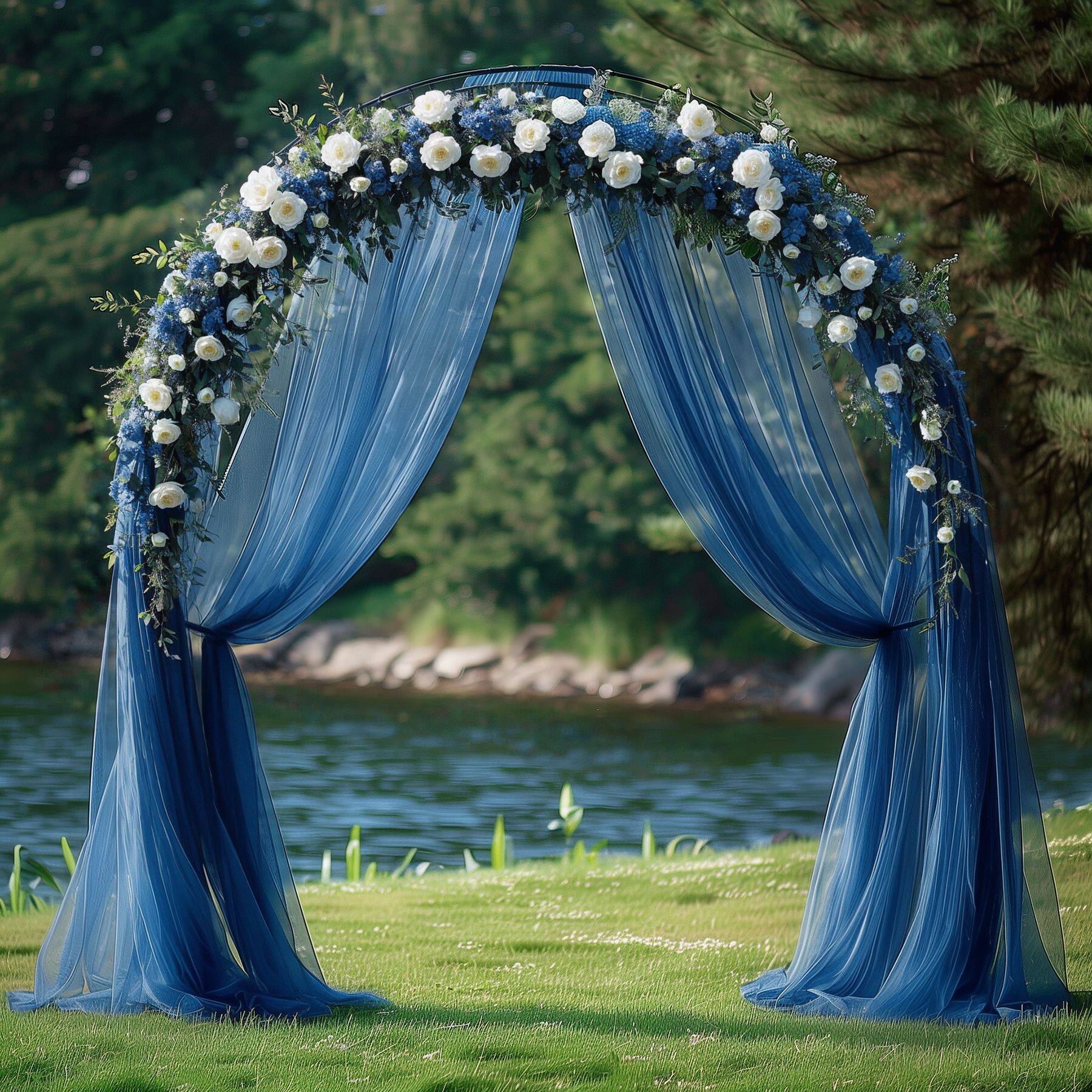 Flowerva  Wedding Arch Draping Fabric - Premium Swiss Voile Sheer Curtai