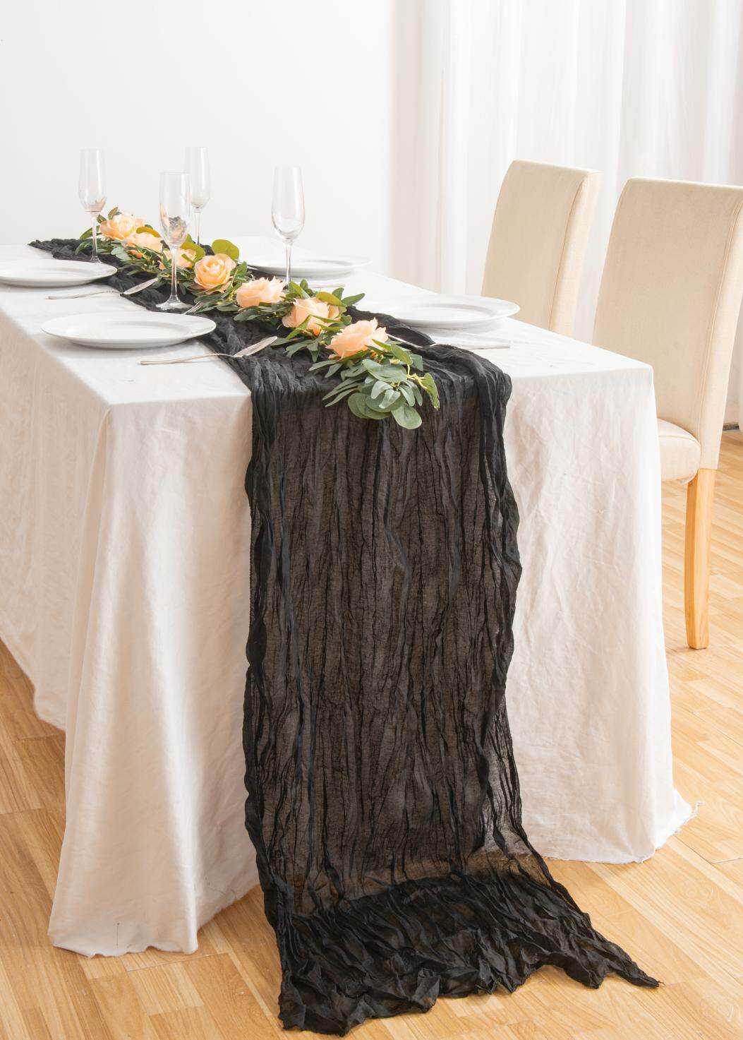 Flowerva  Lace Table Runner — Ideal for Dessert Tables, Weddings, Birthdays, Restaurants, and Draped Table Settings