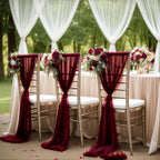 Flowerva Elegant Sheer Wedding Chair Back Sashes