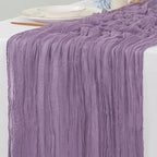 Flowerva Crinkle Cheesecloth Table Runner for Wedding & Party Decor