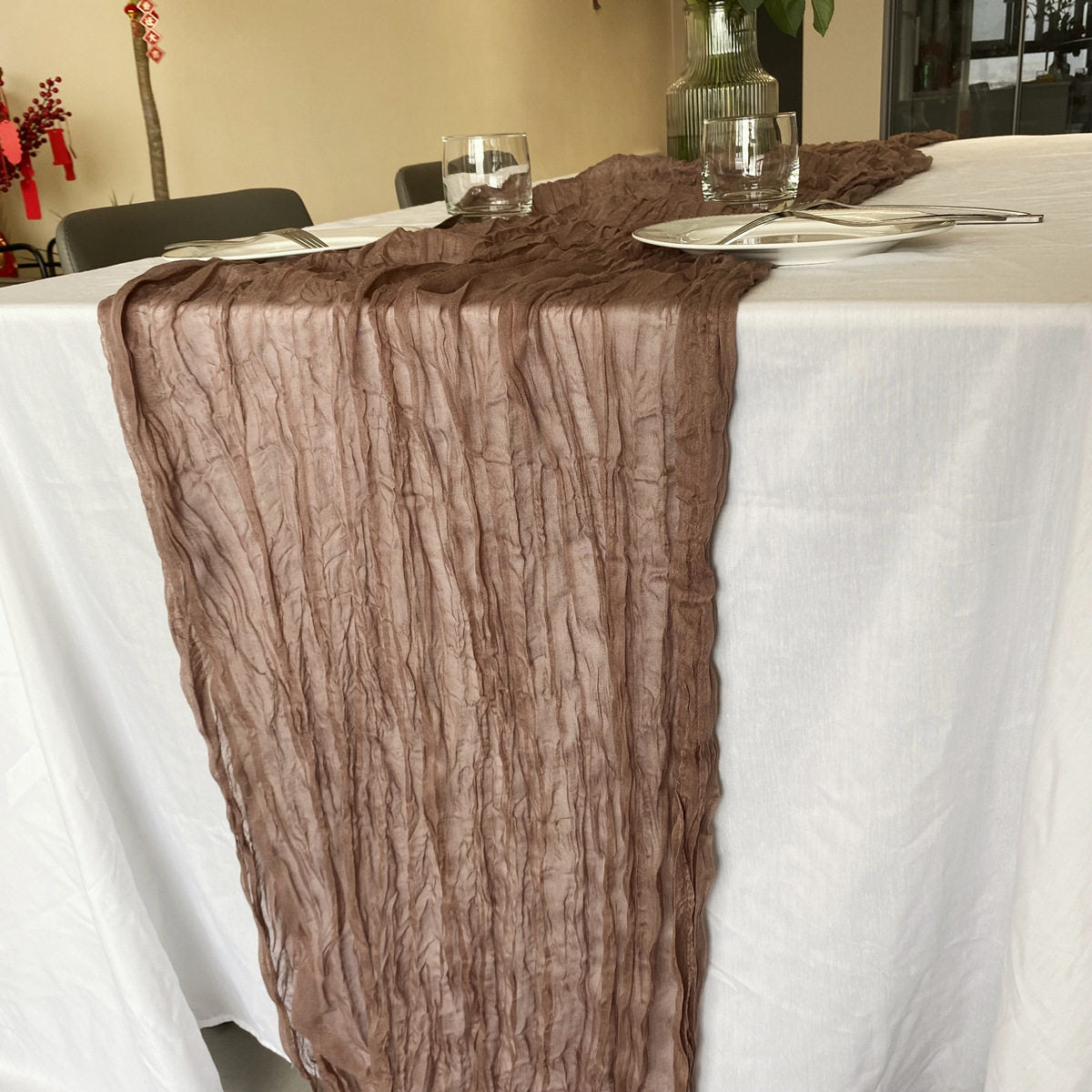 Flowerva  Lace Table Runner — Ideal for Dessert Tables, Weddings, Birthdays, Restaurants, and Draped Table Settings